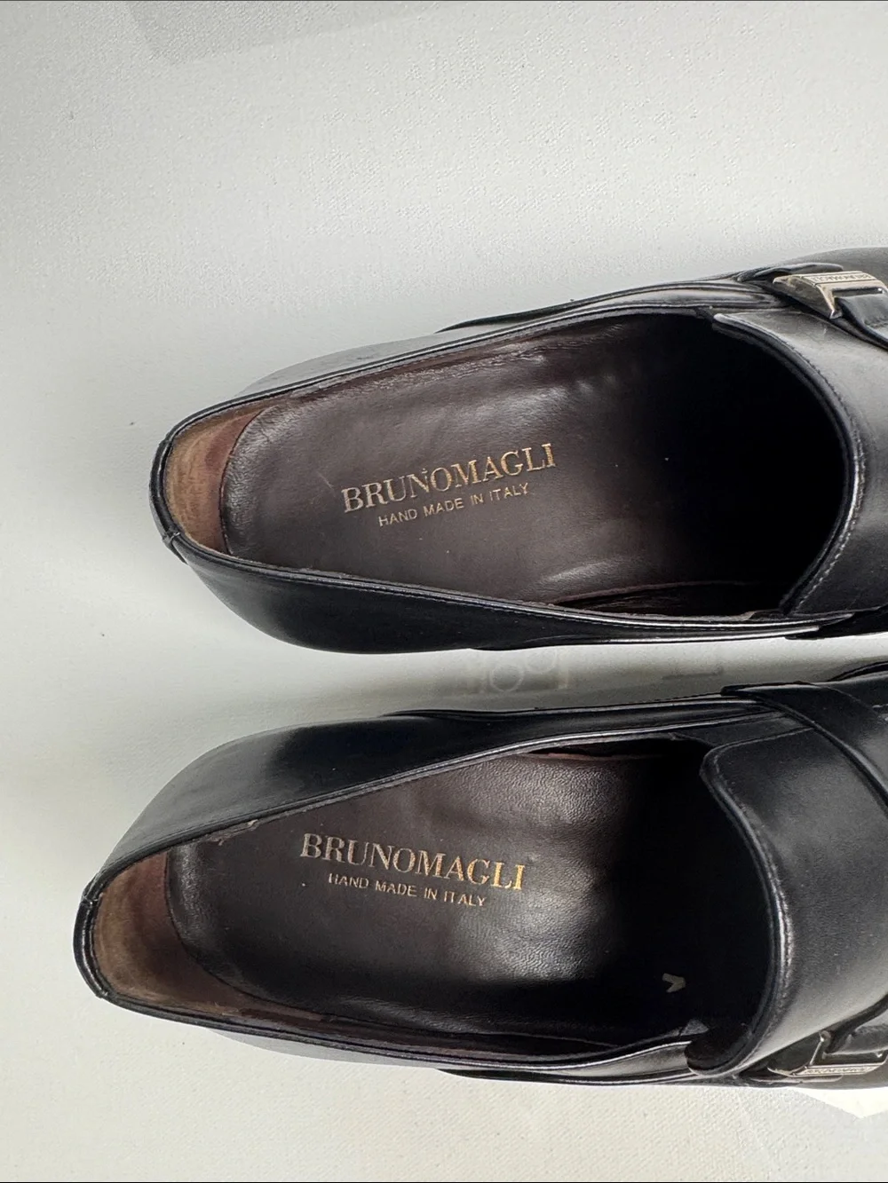 Bruno Magli Remiglio Men’s Black Leather Hand Made Dress Shoes 9M Made in Italy